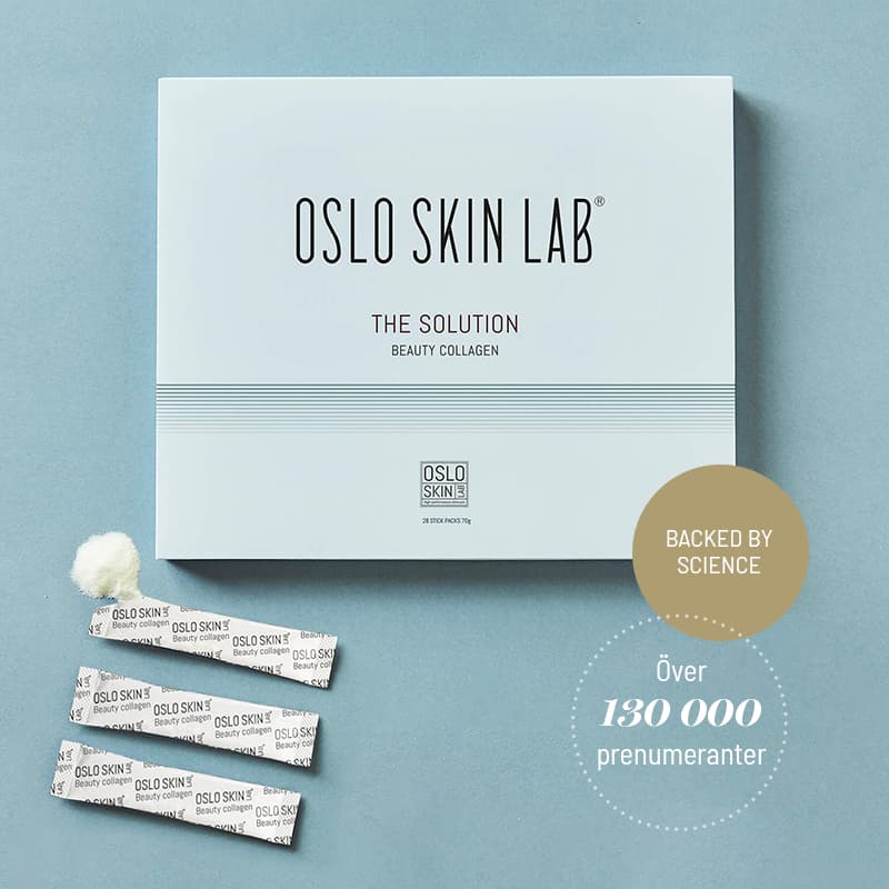 Produktbild på Oslo Skin Labs kollagenpulver som har dokumenterad effekt på ålderstecken