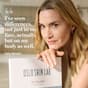 Närbild på Kate Winslet med The Solution kollagen från Oslo Skin Lab.