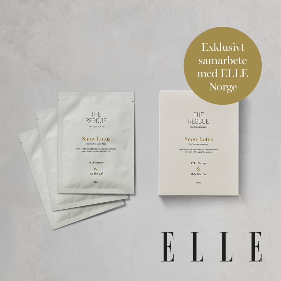Snow Lotus ansiktsmask från Oslo Skin Lab i exklusivt samarbete med ELLE Norge.