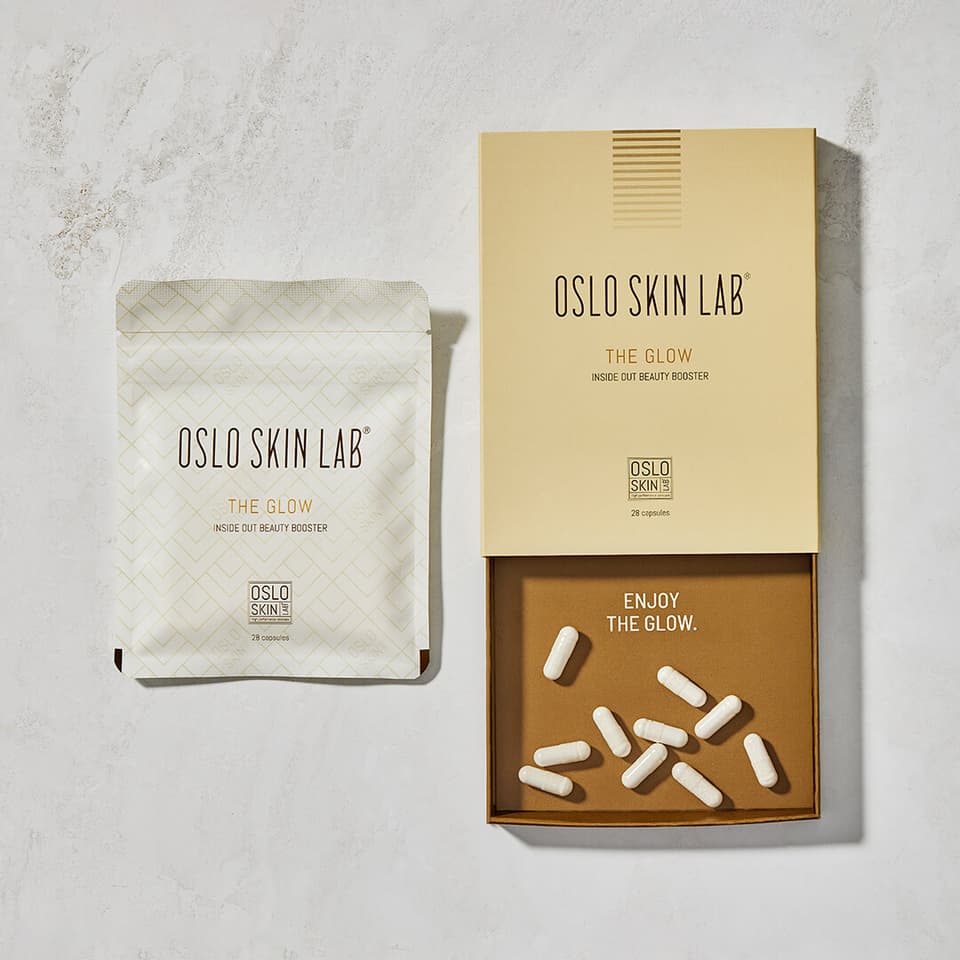 Kosttillskott med hyaluronsyra på bord